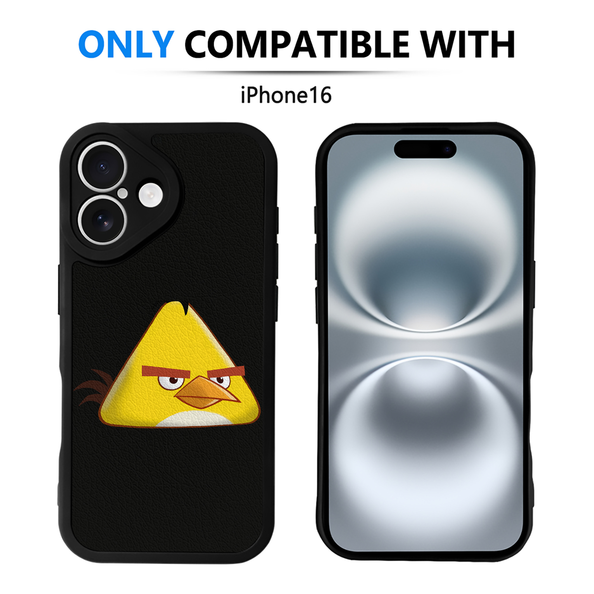 （画像用） Angry Birds アングリーバード 【iPhone 16シリーズ対応】シリコンスマホケース（レザー調） 材質：シリコン